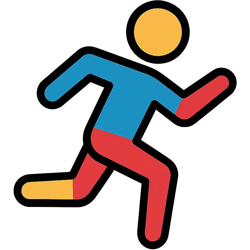 simple bold icon of a person in motion emoji