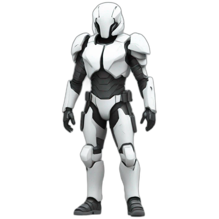 futuristic white Phantom squad armored full body emoji