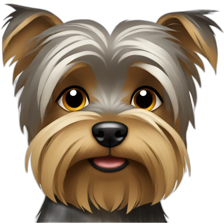 Deep Brown and white sad Yorkshire Terrier emojis  emoji