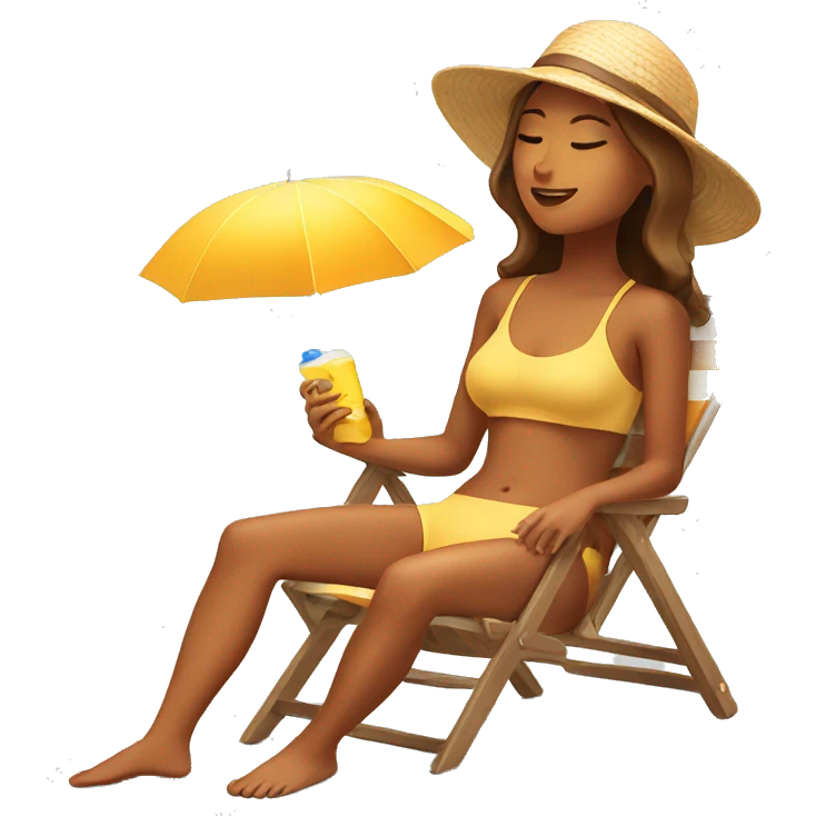 girl tanning in sun  emoji
