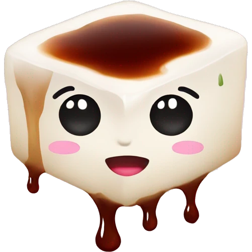 tofu who is dripping in soy sauce in a romantic way emoji