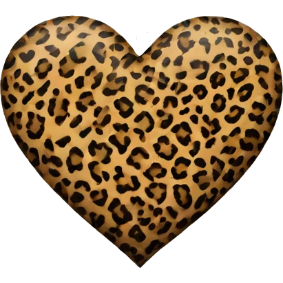 Leopard print heart  emoji