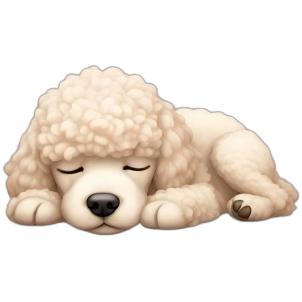 cream poodle sleeping emoji