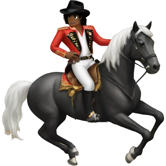 Michael Jackson riding a horse emoji