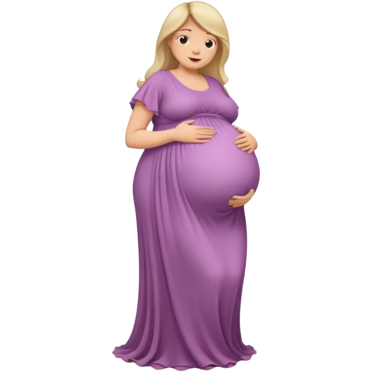 very heavily pregnant overdue woman with very large belly emoji