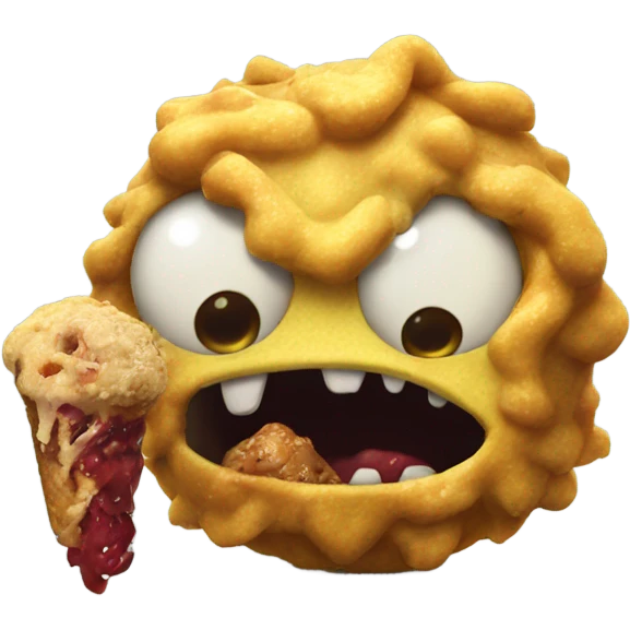 Ugly monster eating food emoji