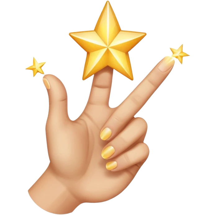 hand with index finger pointing with a sparkling star at the fingertip emoji
