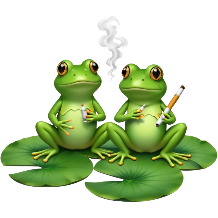 2 frogs smoking emoji