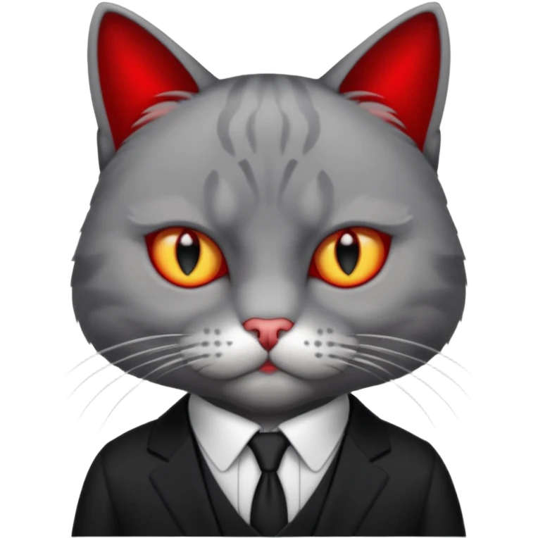 cat corleone mafia, red eyes, close head photo emoji