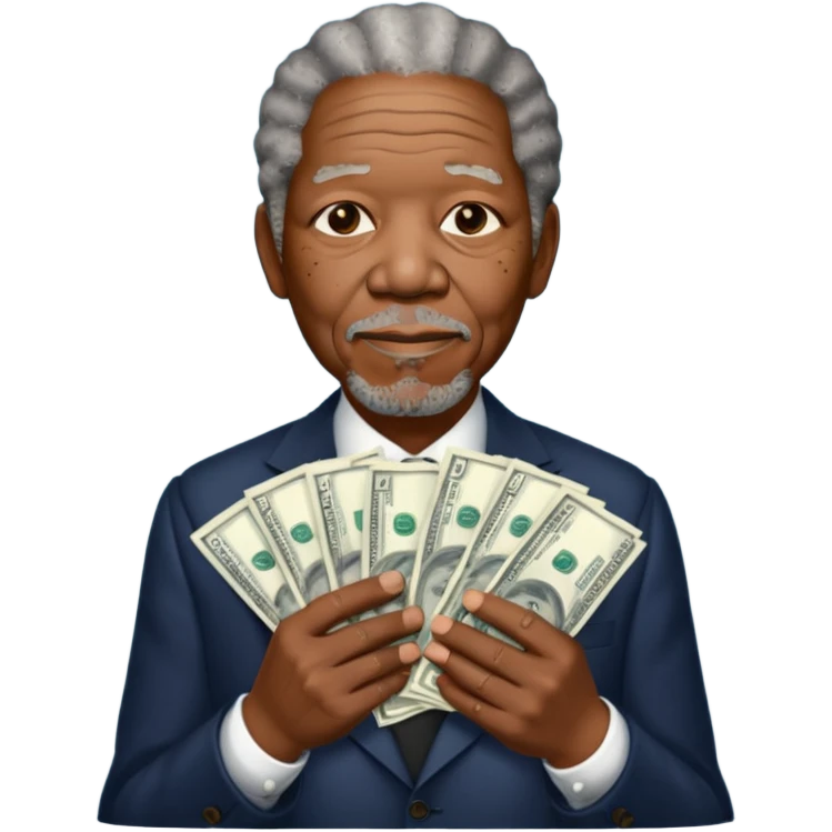 morgan freeman holding money emoji
