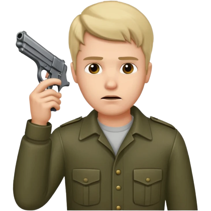 Mann hält sich eine Pistole an den Kopf  emoji