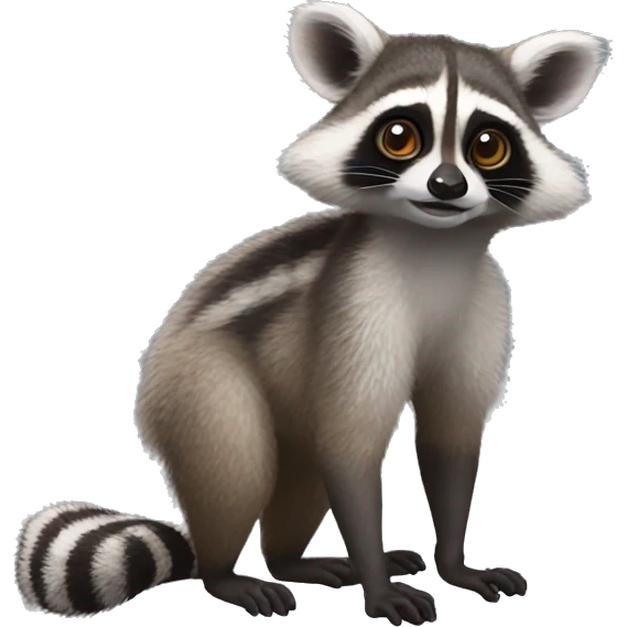 Raccoon-Lemur-hybrid full body emoji
