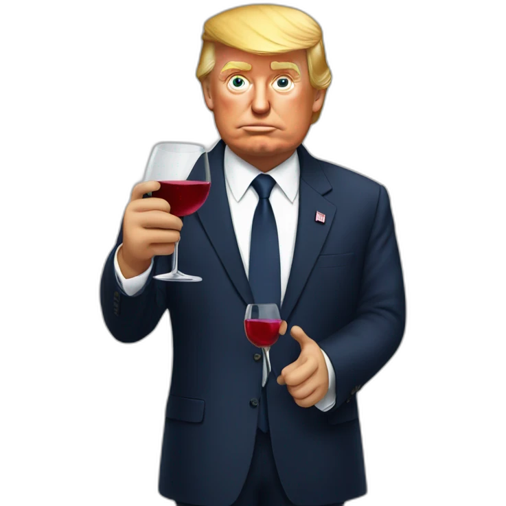 Trump drinking wine emoji