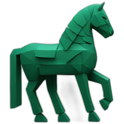 Dark Green geometric trojan horse emoji