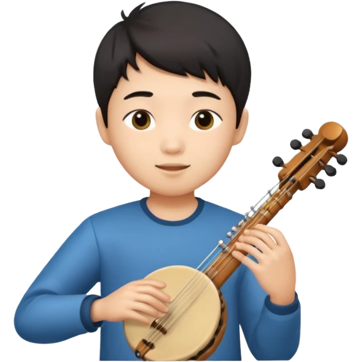 asian boy playing instrument emoji
