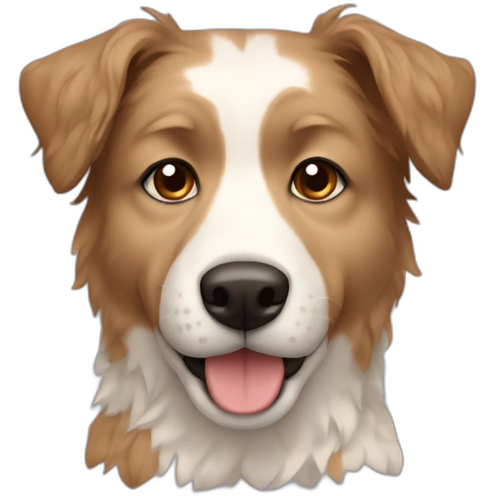 messy fur mixed breed beige brown eyes dog emoji