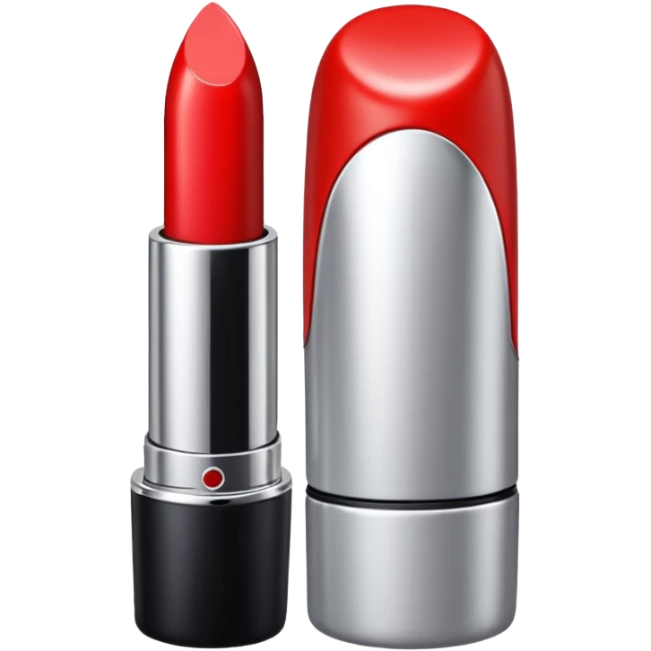 lipstick bullet, polished silver chrome, sexy beauty symbol emoji