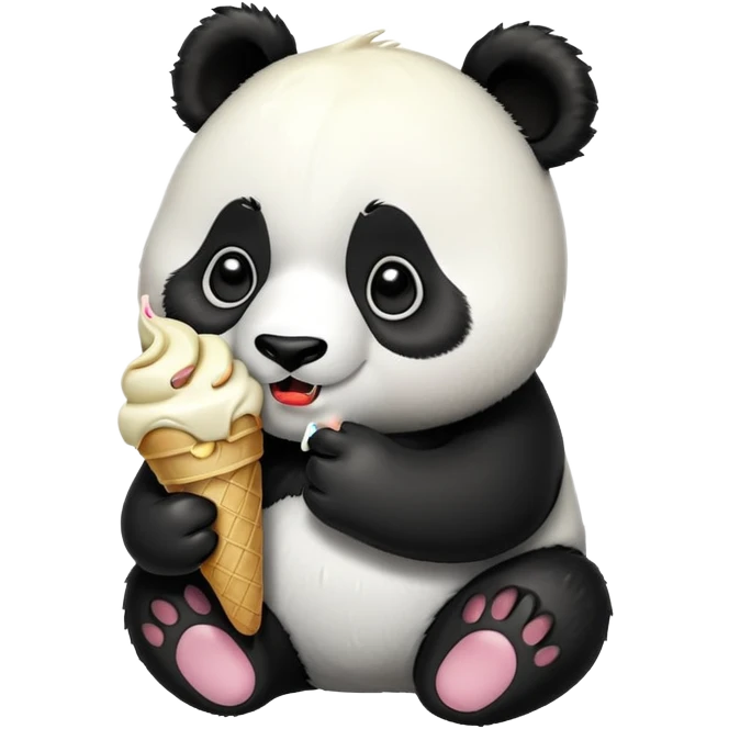 Panda eating ice cream emoji