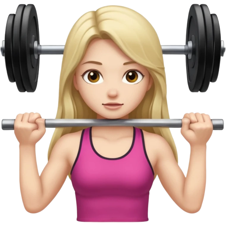 girl lifting weights longer hair  emoji