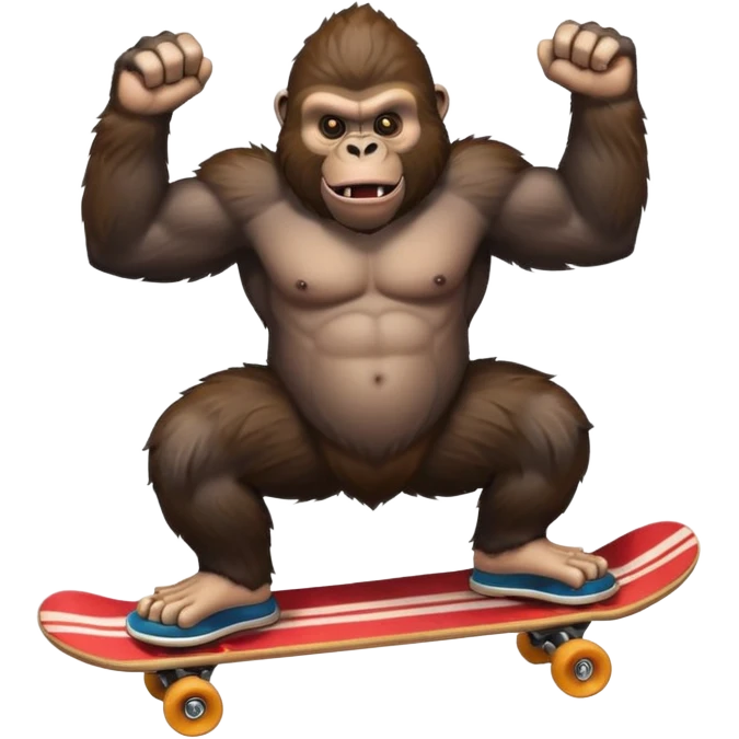 Gorilla on skateboard with drums emoji