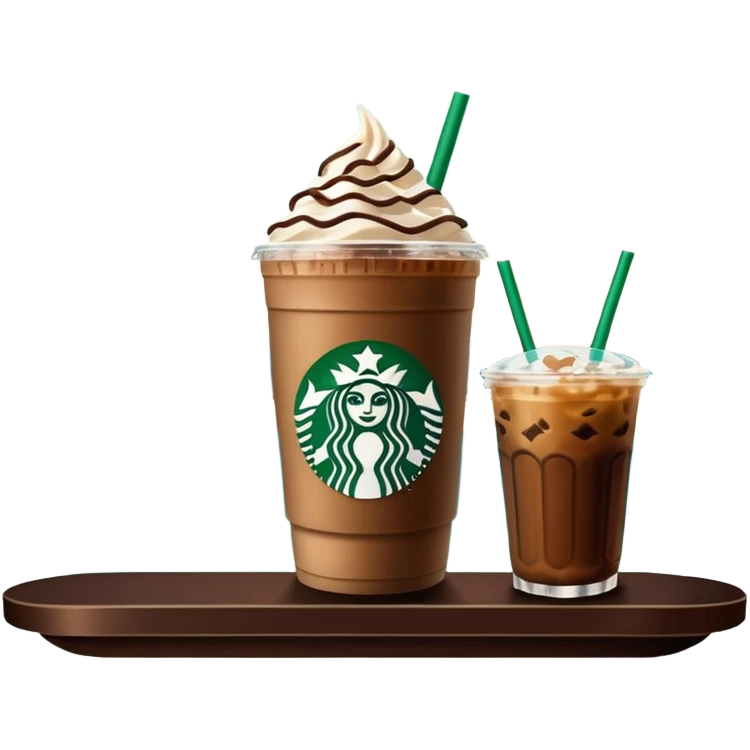 Starbucks iced coffee with Dubai chivalry bar with green filling and burn Khalifa  emoji