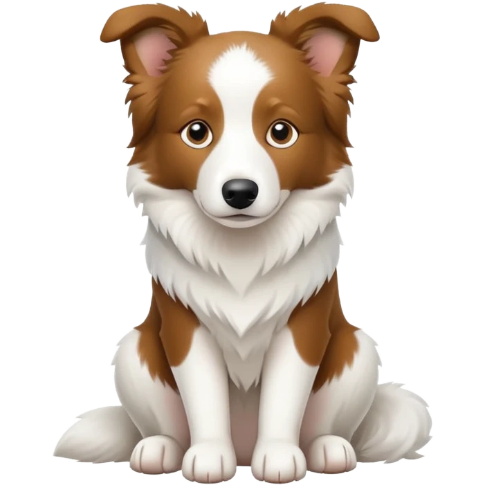 Sitting pure white Border Collie emoji