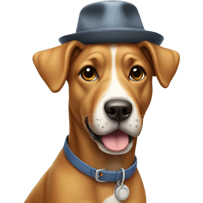 Dog wearing hat emoji