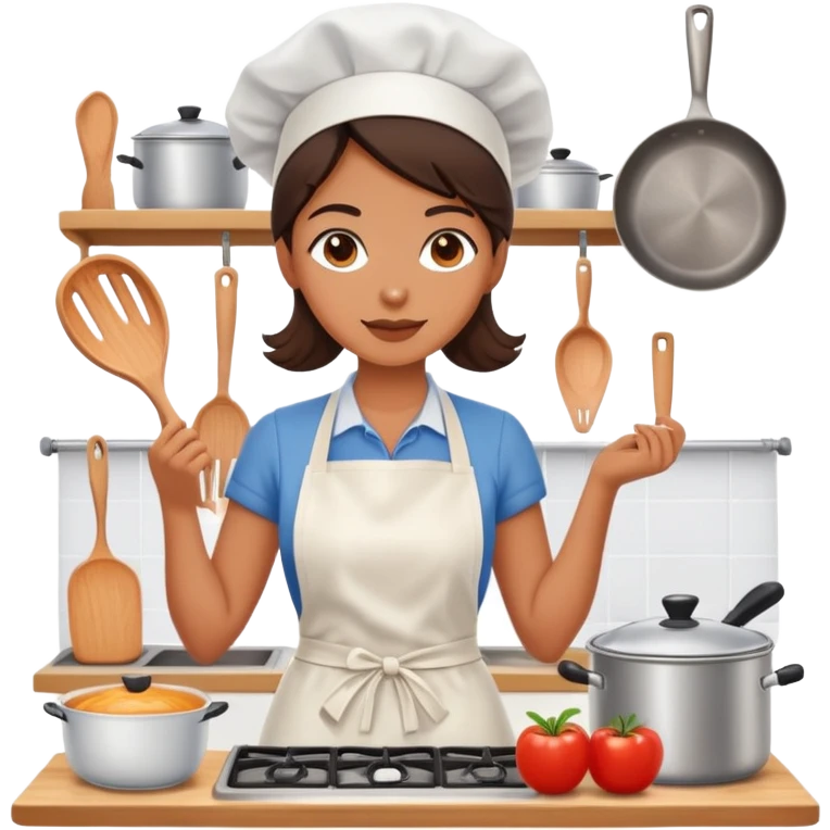 woman in kitchen cooking emoji