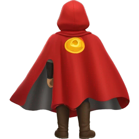 red hero cape back view emoji