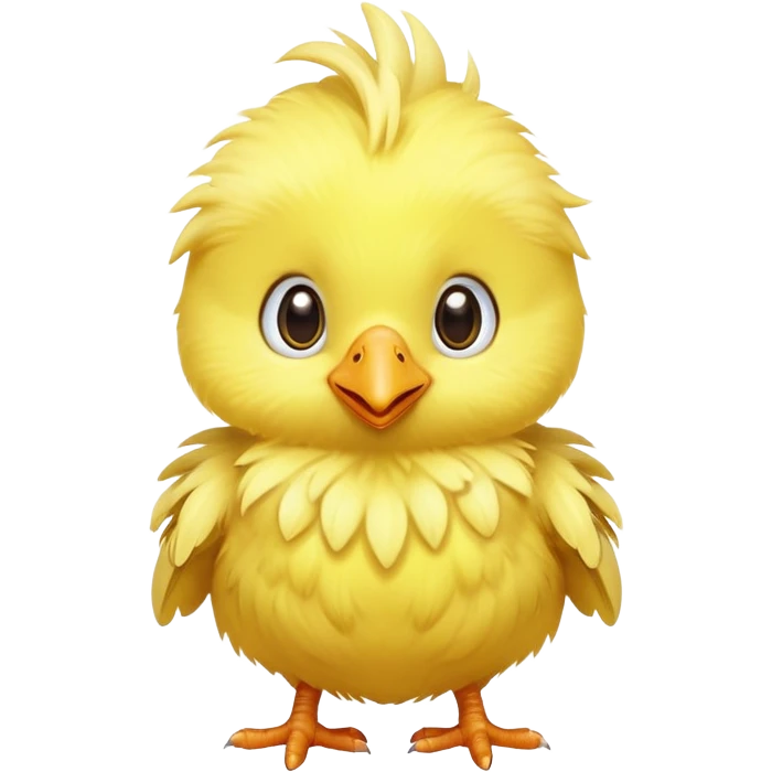 Baby chocobo from Final Fantasy, cute tiny yellow bird chick with fluffy feathers emoji