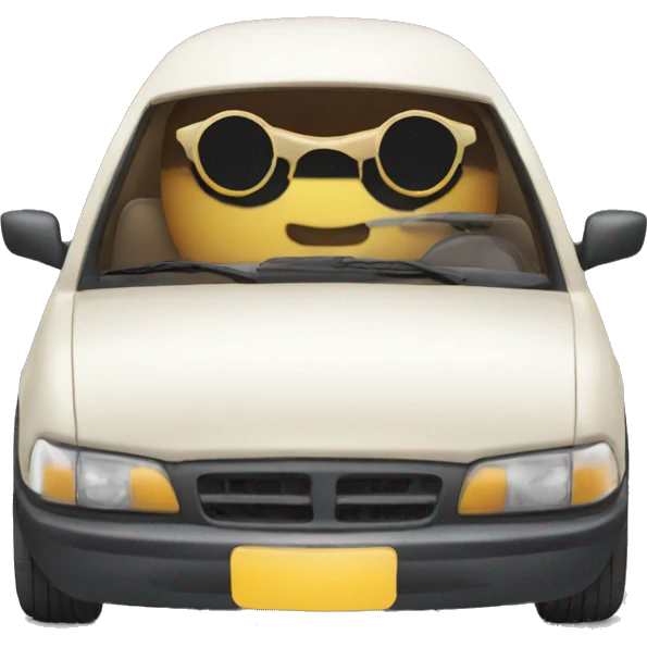 Car with sunglasses emoji