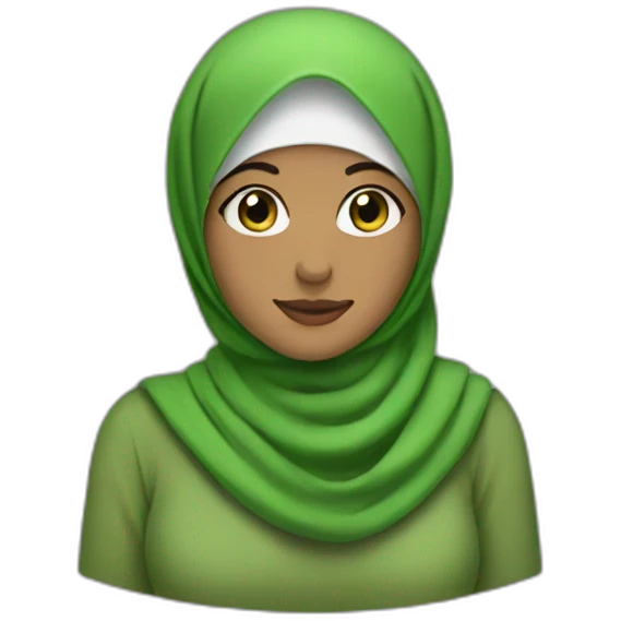 hijabi with green yes emoji