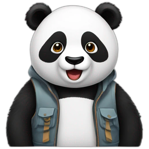 Panda con chaleco emoji