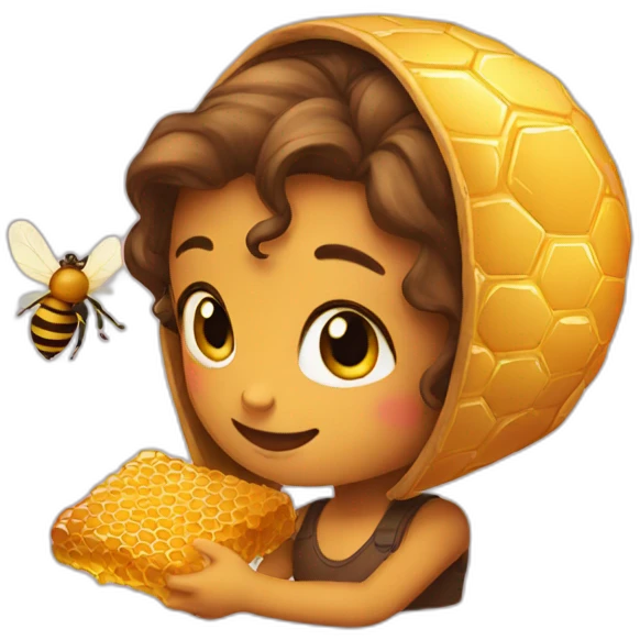 Girl and the honey emoji