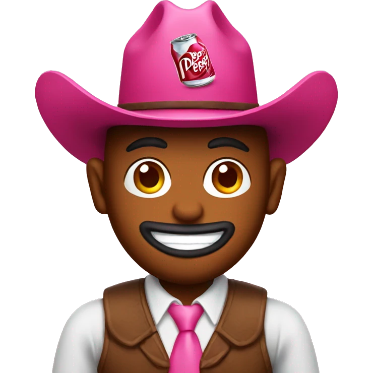 Dr.Pepper wearing a pink cowboy hat  emoji