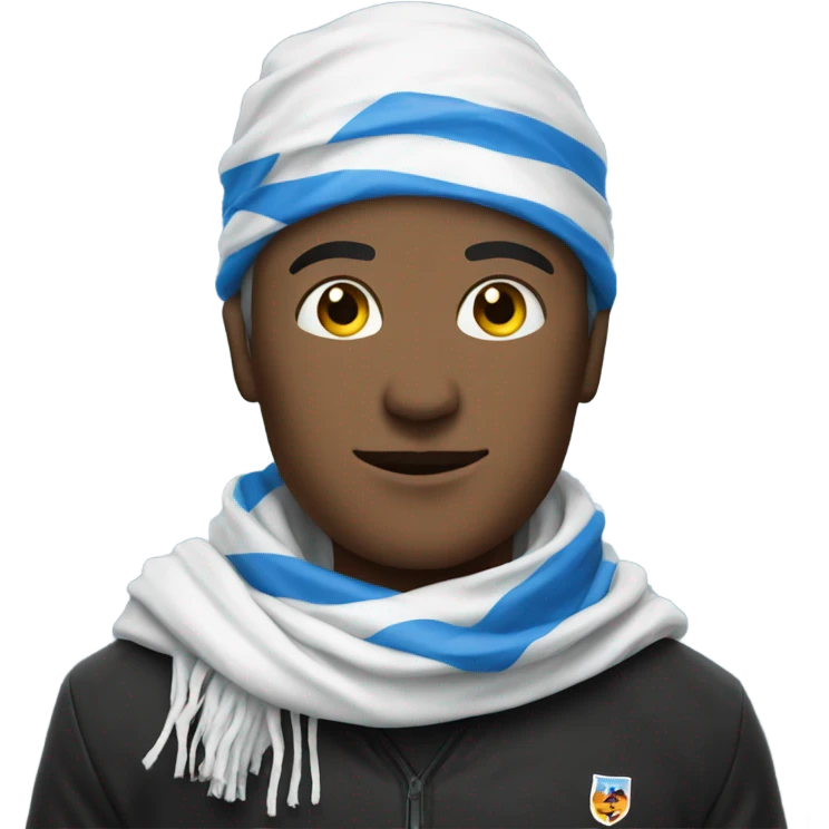 ultras with white and blue scarf emoji