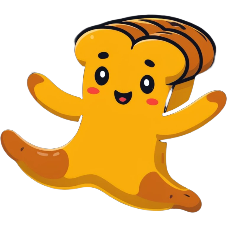 cartoon dancing bread emoji