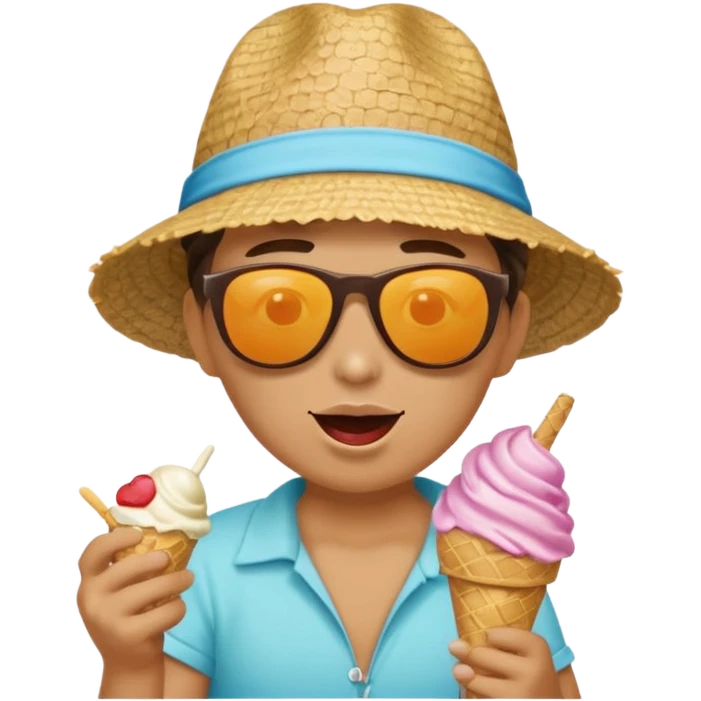 Sea, Ice Cream, Sun emoji
