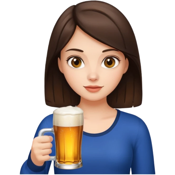 Brunette girl with glass of beer in each hand emoji