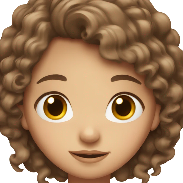 Girl with brown hair, brown eyes and a tiara emoji