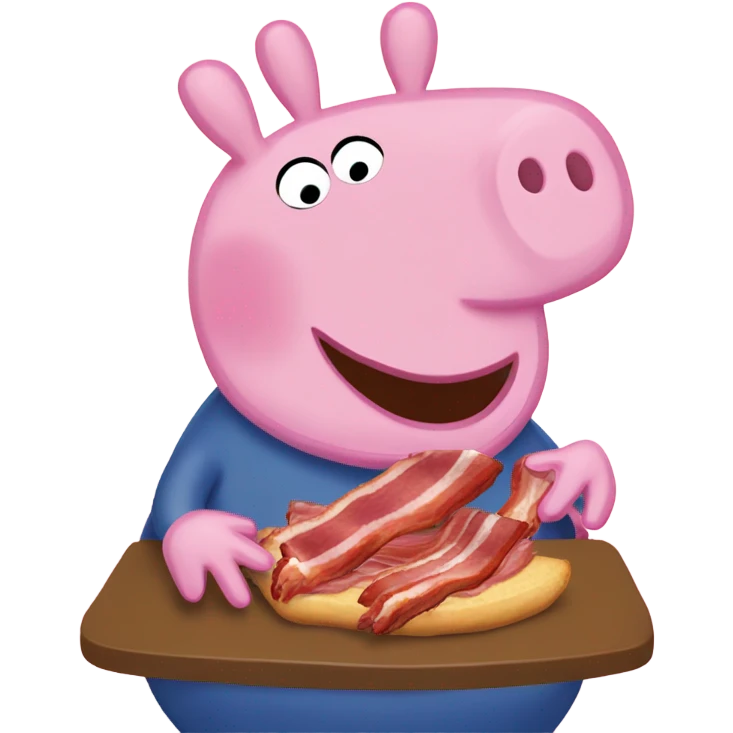 Peppa pig eating bacon emoji