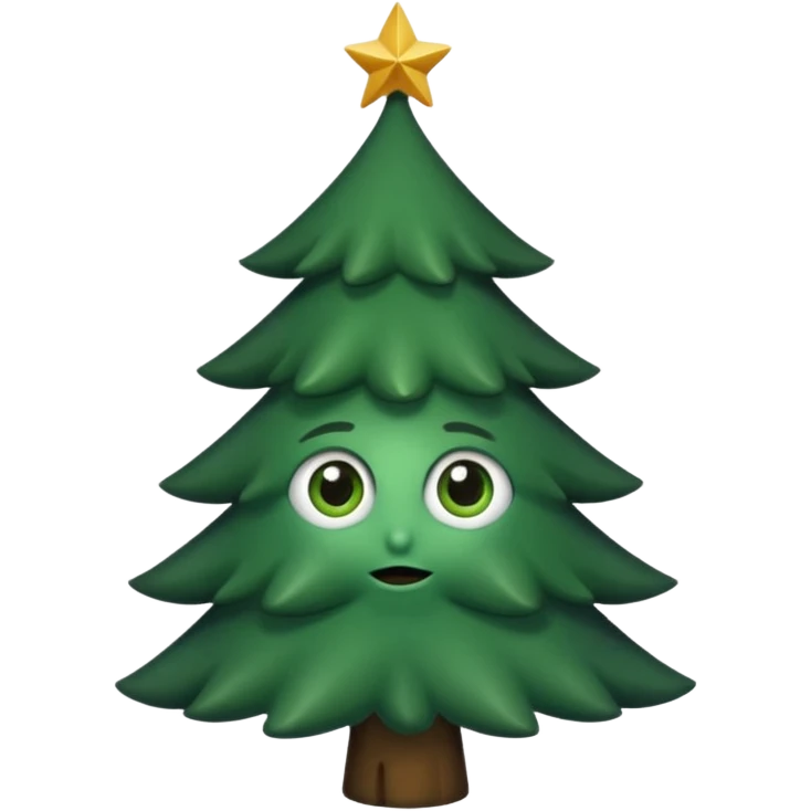 sapin avec des yeux emoji