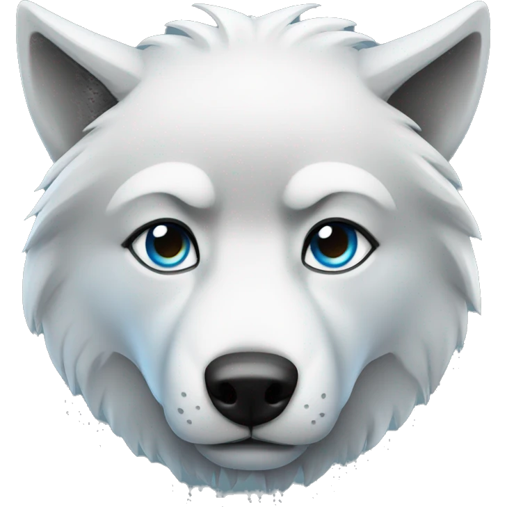 Serious face Wolf blue eyes emoji