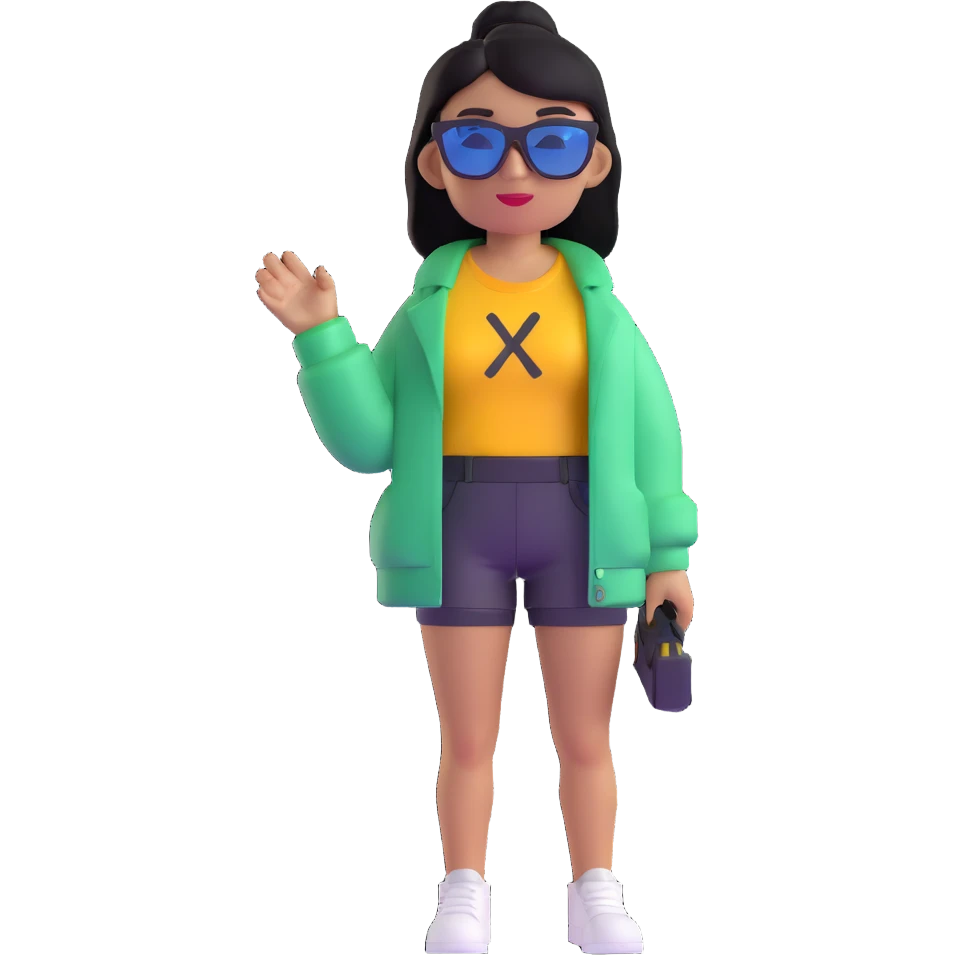 Roblox baddie girl with sunglasses and stylish clothes emoji