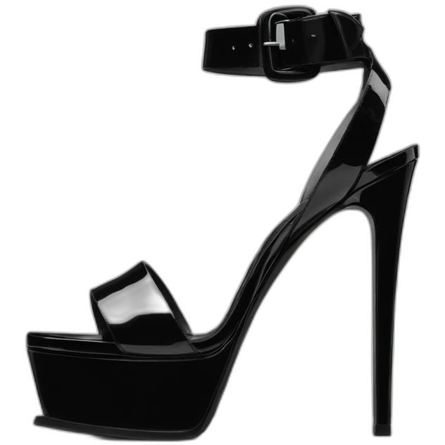 Ysl heel sandal TRIBUTE PLATFORM SANDAL black PATENT LEATHER emoji