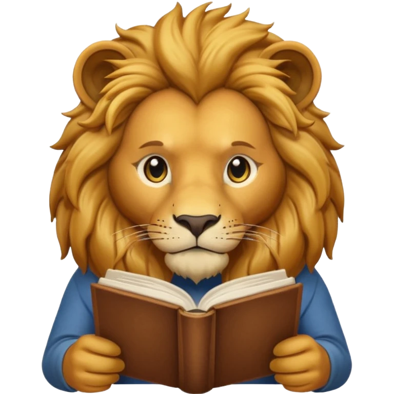 kitap okuyan aslan emoji