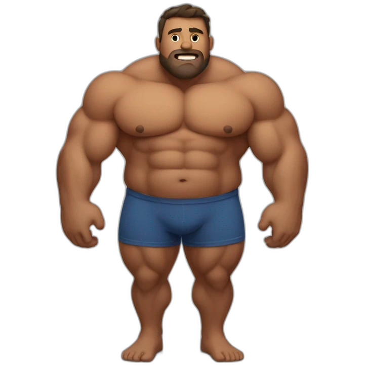 A muscular man with a big belly emoji