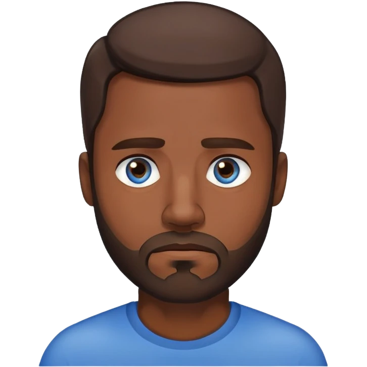 "- Nam
- 40 tuổi
- Da đen
- Tóc nâu hạt dẻ 
- Mắt xanh nước biển, có râu
- Mặt buồn
" emoji