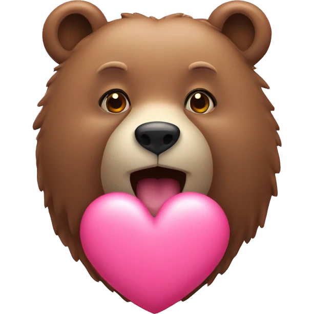 Bear heart pink emoji