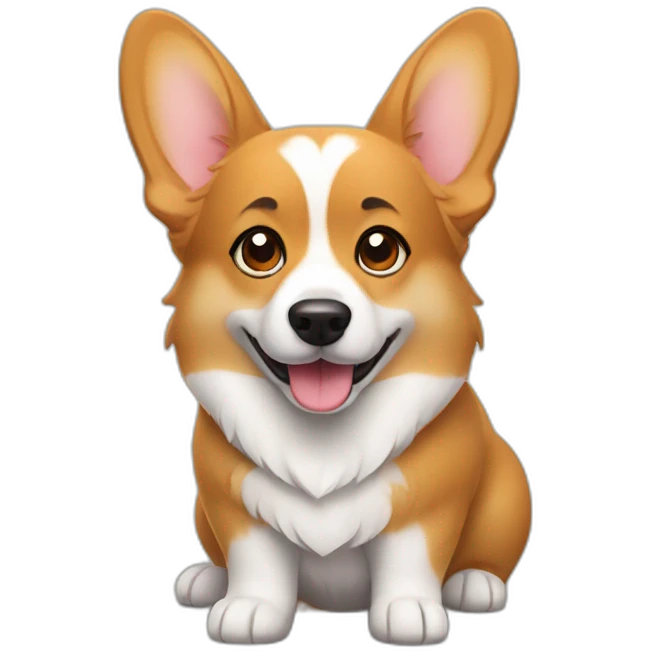 Cute corgi waiting for his id emoji